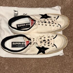 Golden Goose Sneakers with Black Star and White Base
